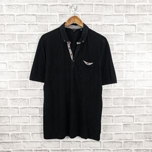 Ted Baker London  Short Sleeve Polo Shirt in Black Men's Size 6
